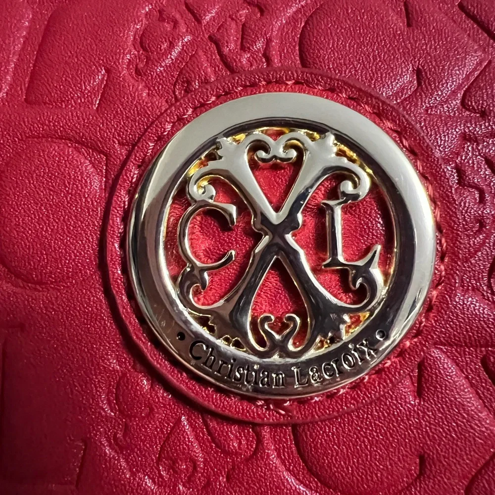 CXL by Christian Lacroix Red Eiden Embossed Logo Satchel NWT